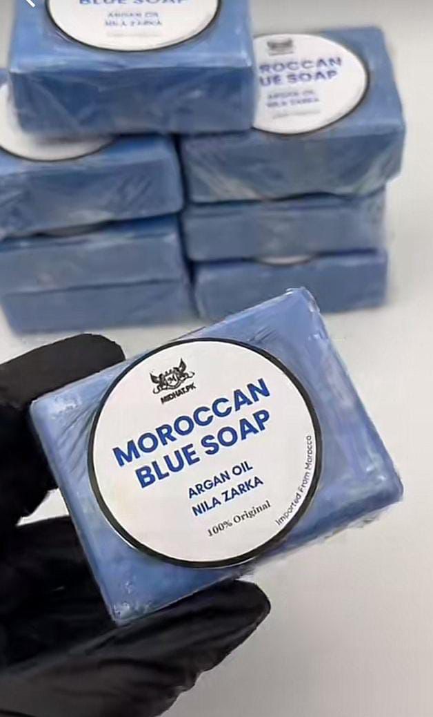 Midea Hub™ Moroccan Blue Soap – Deep Cleansing &amp; Skin Renewal
